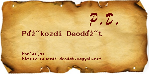 Pákozdi Deodát névjegykártya